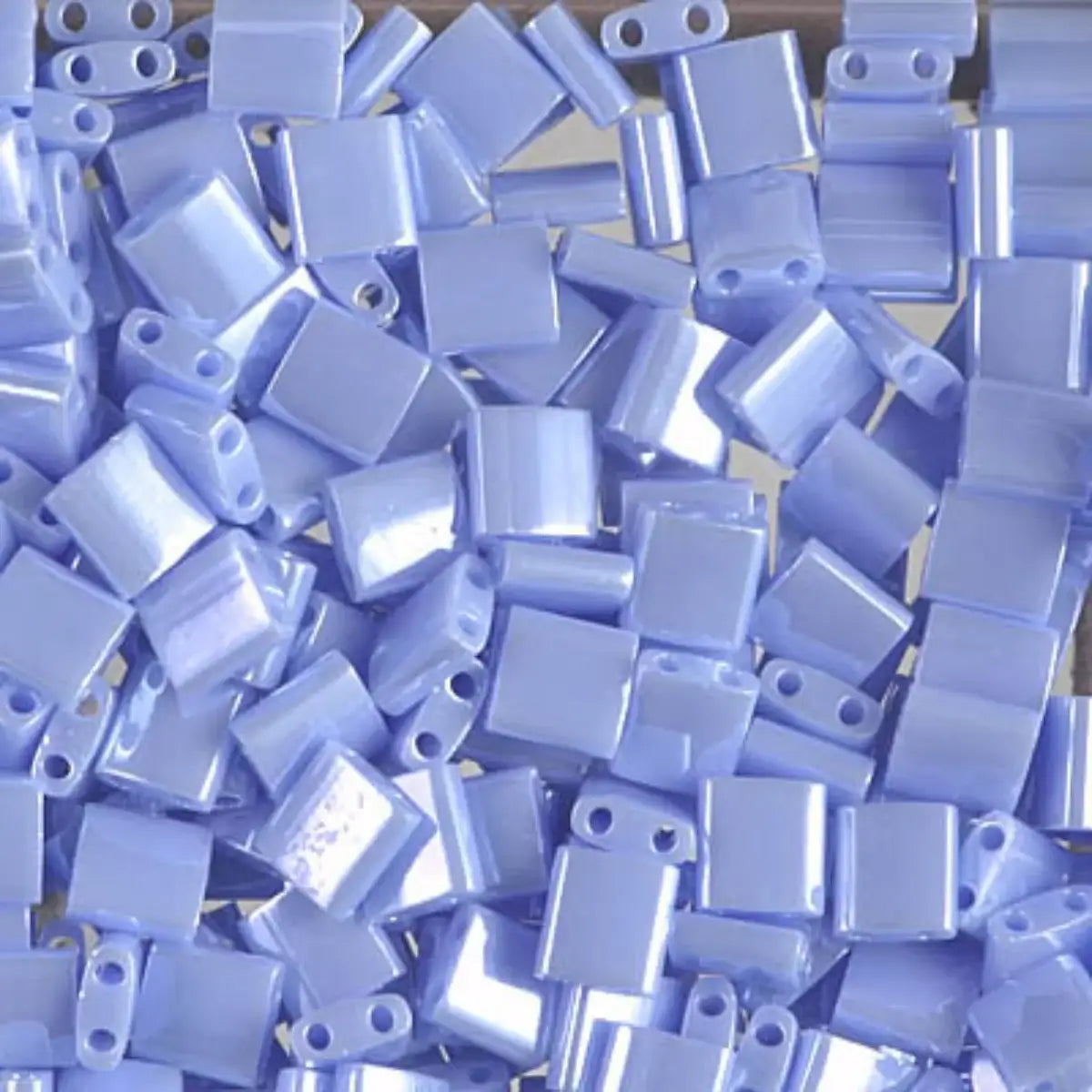 Miyuki Tila Beads, TL-446, Opaque Light Periwinkle Luster, 5g - The Argus Collection