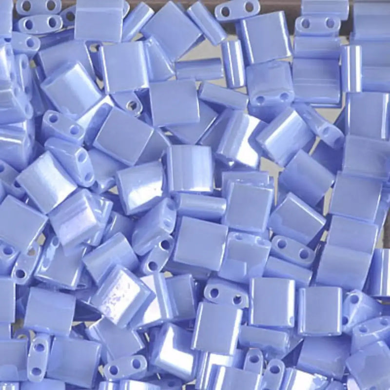 Miyuki Tila Beads, TL-446, Opaque Light Periwinkle Luster, 5g - The Argus Collection
