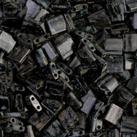 Miyuki Tila Beads, TL-4511, Picasso Smoky Black, 5g - The Argus Collection