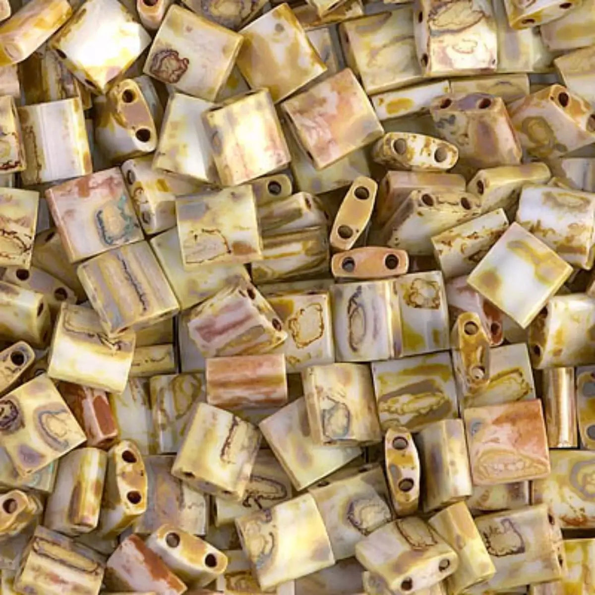 Miyuki Tila Beads, TL-4512, Picasso Canary Yellow, 5g - The Argus Collection