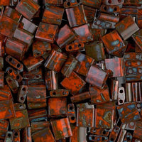 Miyuki Tila Beads, TL-4520, Picasso Orange, 5g - The Argus Collection