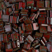 Miyuki Tila Beads, TL-4521, Picasso Red, 5g - The Argus Collection