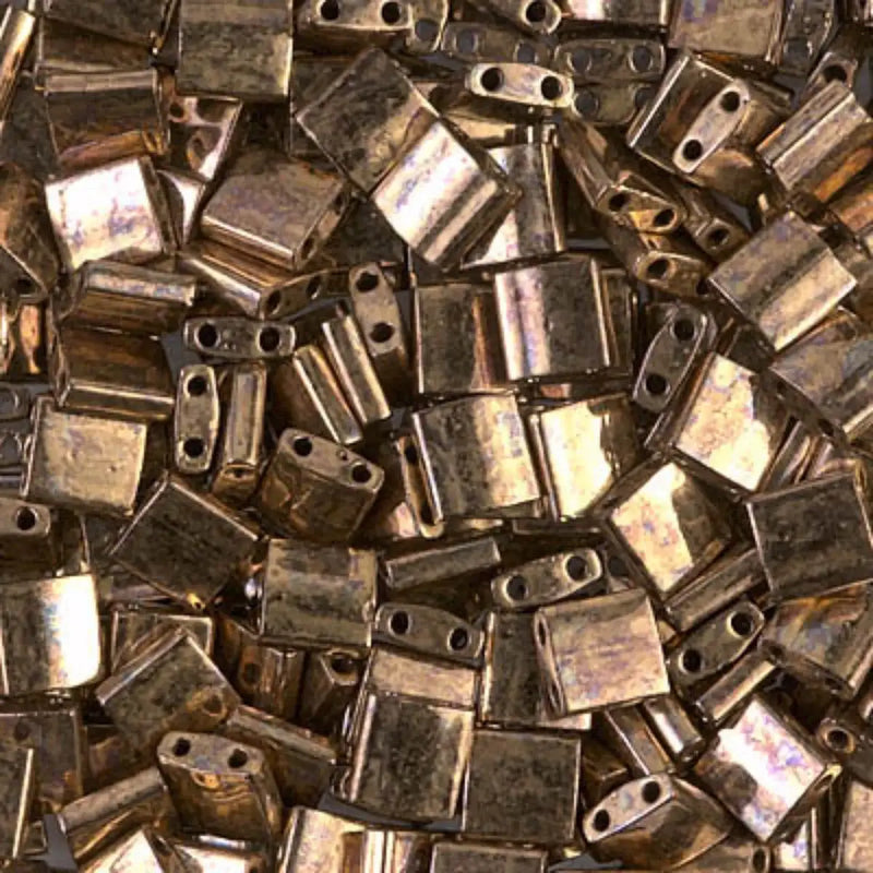 Miyuki Tila Beads, TL-457, Dark Bronze, 5g - The Argus Collection