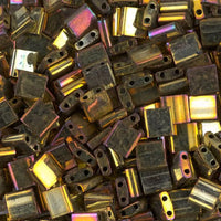 Miyuki Tila Beads, TL-462, Metallic Gold Iris, 5g - The Argus Collection