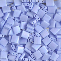 Miyuki Tila Beads, TL-494FR, Matte Opaque Periwinkle AB, 5g - The Argus Collection