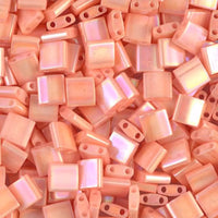Miyuki Tila Beads, TL-596, Semi-Matte Opaque Salmon, 5g - The Argus Collection