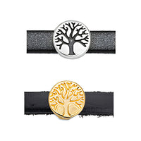 Winter Tree of Life, Sliders for 5mm and 10mm Flat Leather, 2 pcs & 10 Pcs