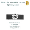 Winter Tree of Life, Sliders for 5mm and 10mm Flat Leather, 3 Finishes - The Argus Collection