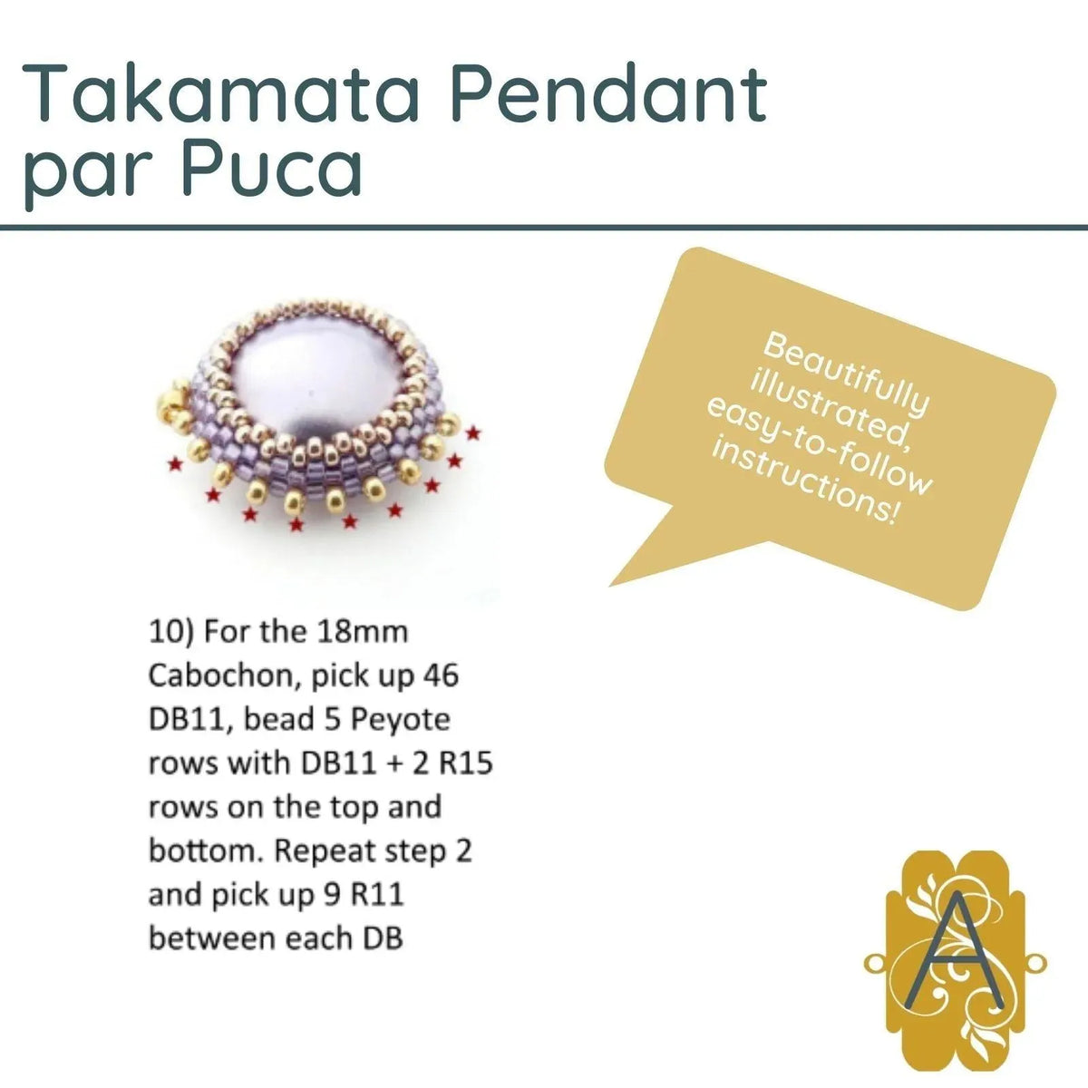 Takamata Pendant Pattern par Puca - The Argus Collection