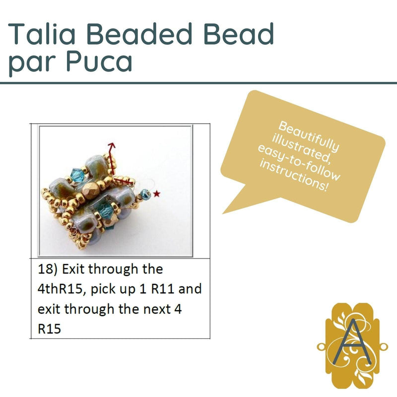 Talia Beaded Bead Pattern par Puca - The Argus Collection