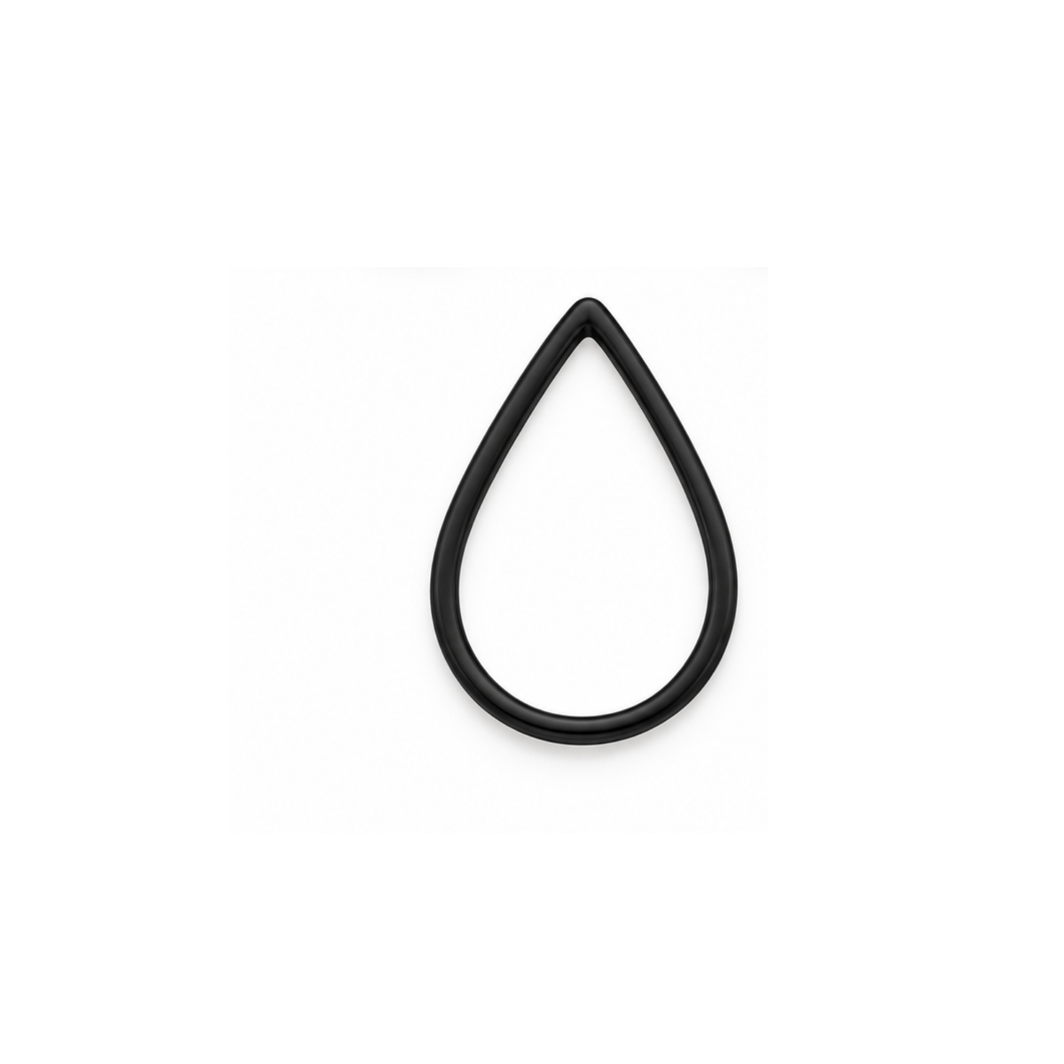 Teardrop jewelry connector in Oxidized Black finish, open brass frame for jewelry making.