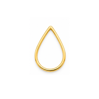 Teardrop jewelry connector in Gold finish, open brass frame for earrings and pendants.