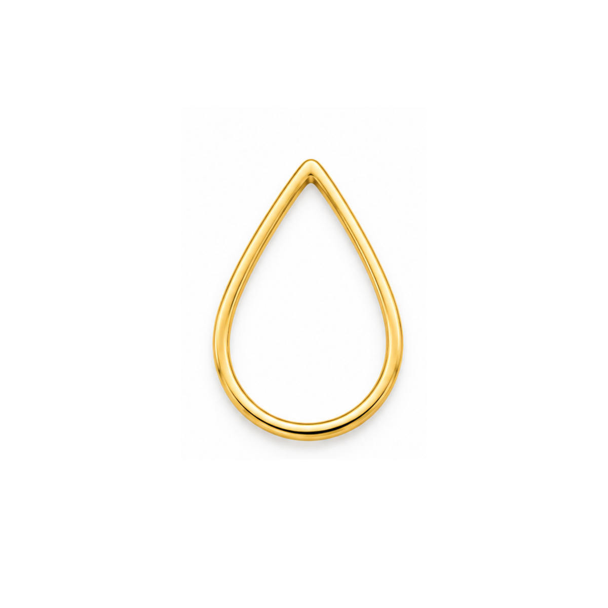 Teardrop jewelry connector in Gold finish, open brass frame for earrings and pendants.
