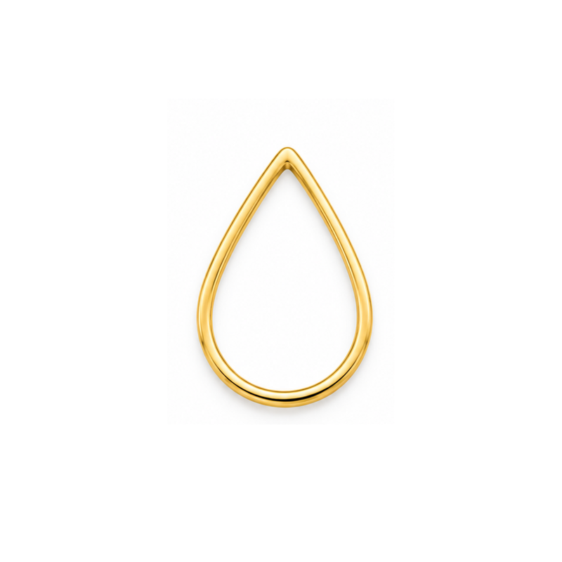 Teardrop jewelry connector in Gold finish, open brass frame for earrings and pendants.