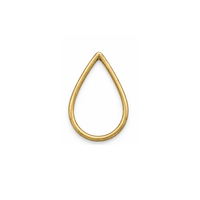 Teardrop jewelry connector in Raw Brass finish, open brass frame for jewelry making.