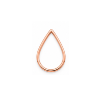 Teardrop jewelry connector in Rose Gold finish, open brass frame for jewelry making.