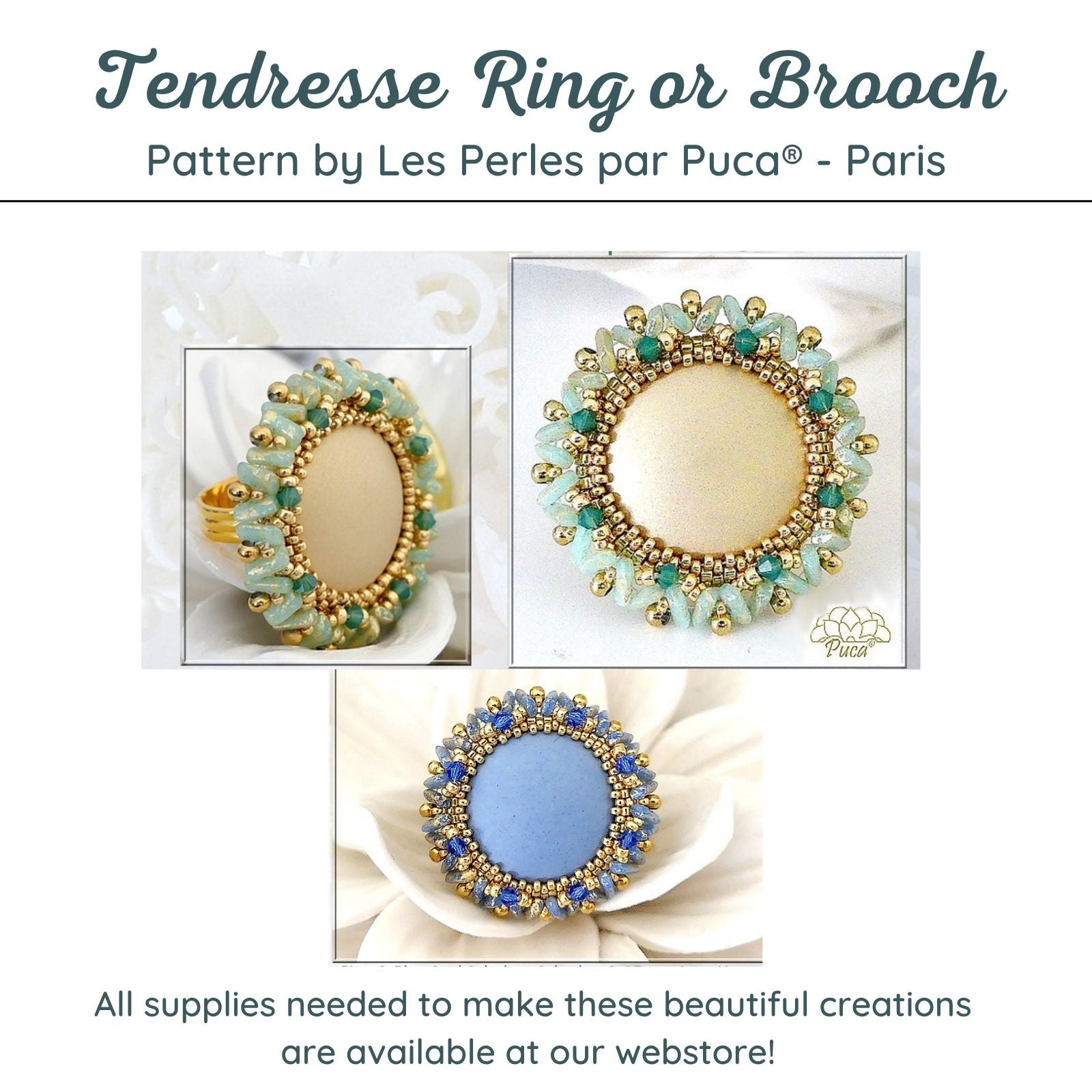 Tendresse Ring or Brooch Pattern par Puca®