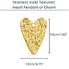 Textured Heart Stainless Steel Charm or Pendant, 24K or Fine Silver Plate - The Argus Collection