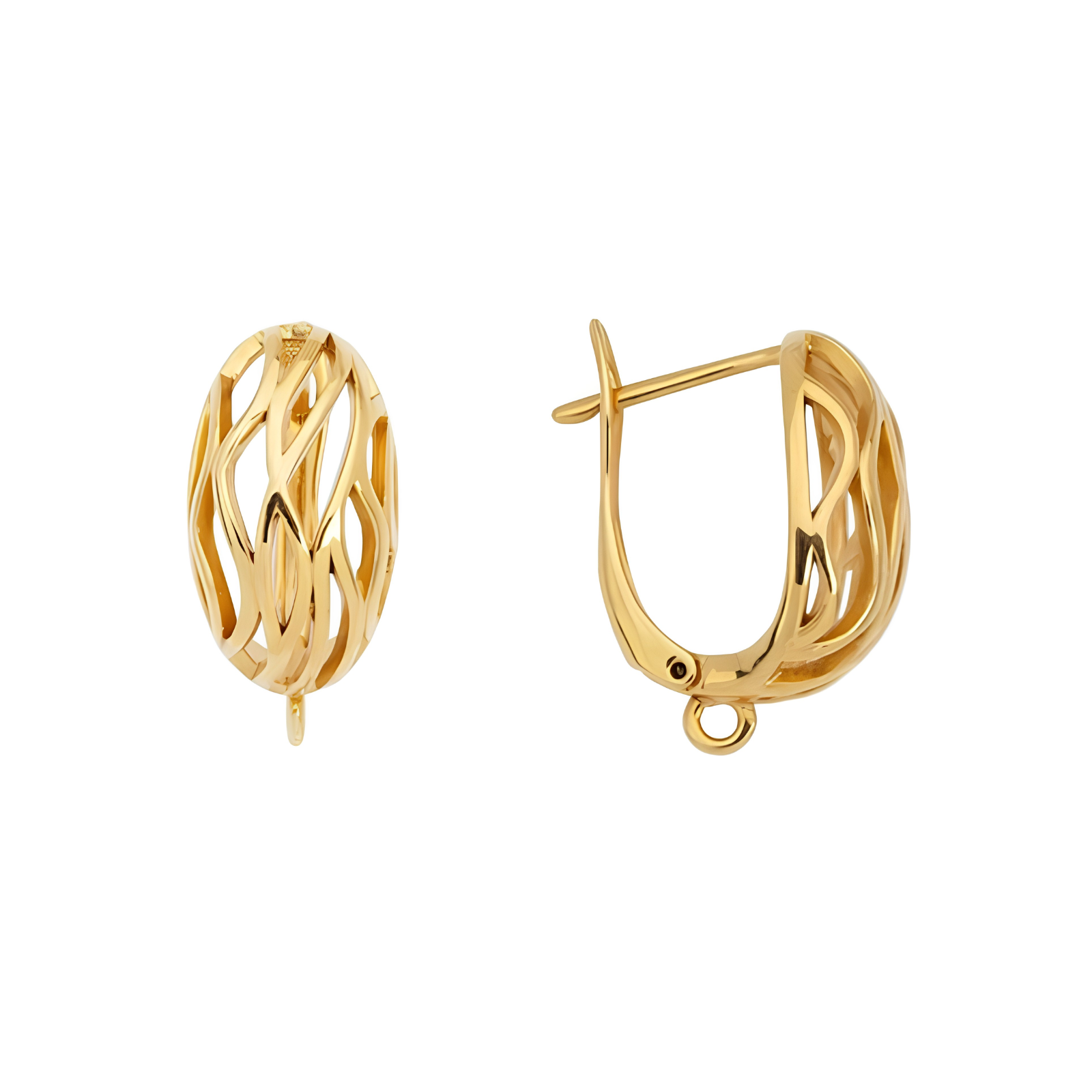 Thalassa Wave Earrings, Precious Metal Plating, 1 Pair