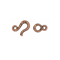TierraCast Hammered Hook & Eye Clasp in Antique Copper, jewelry closure for bracelets and necklaces