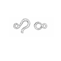TierraCast Hammered Hook & Eye Clasp in Rhodium Plate, jewelry closure for bracelets and necklaces