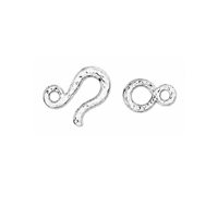 TierraCast Hammered Hook & Eye Clasp in White Bronze, jewelry closure for bracelets and necklaces