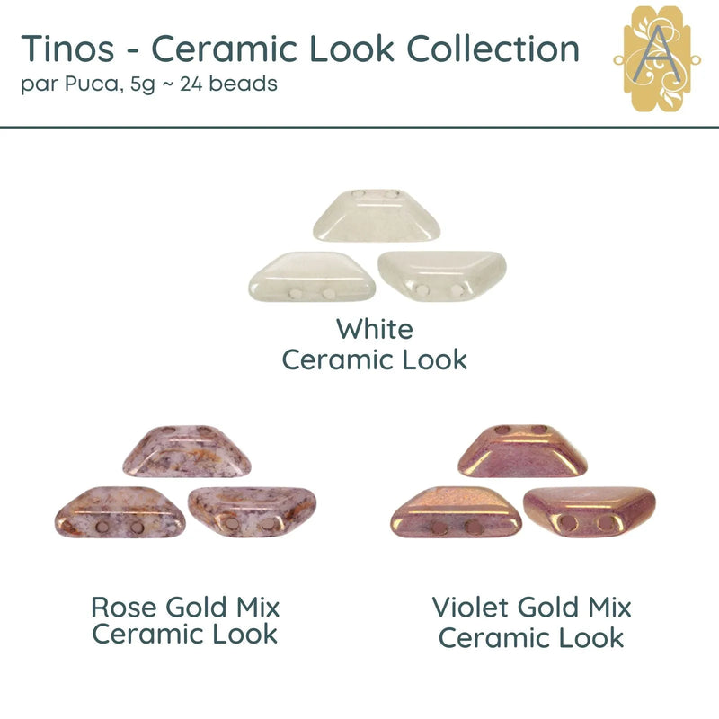 Tinos par Puca, 5g, Ceramic Look Collection, 3 Colors - The Argus Collection