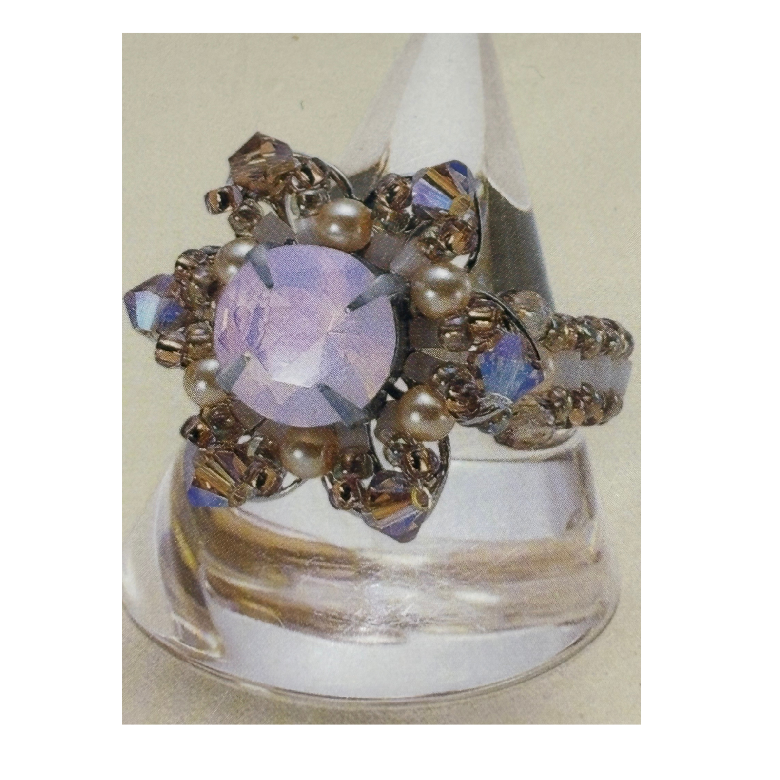 Vintage Toho, Ring Making Kit, Flower Motif GR-303