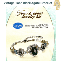 Vintage Toho Black Agate Bracelet Kit, Rare! - The Argus Collection