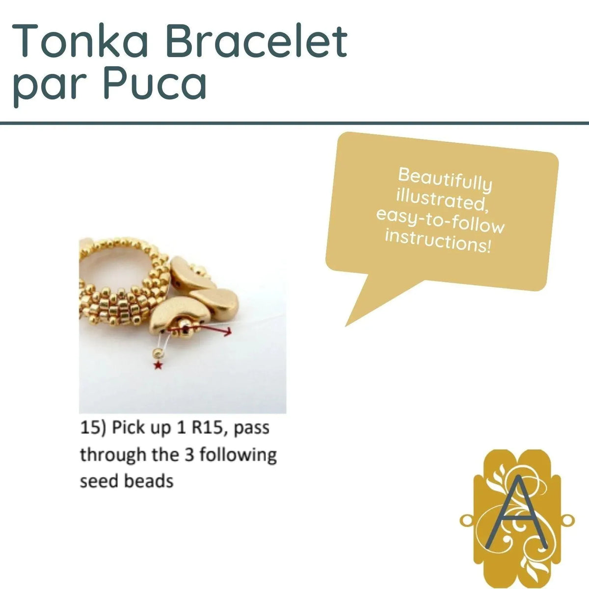 Tonka Bracelet or Pendant Pattern par Puca - The Argus Collection