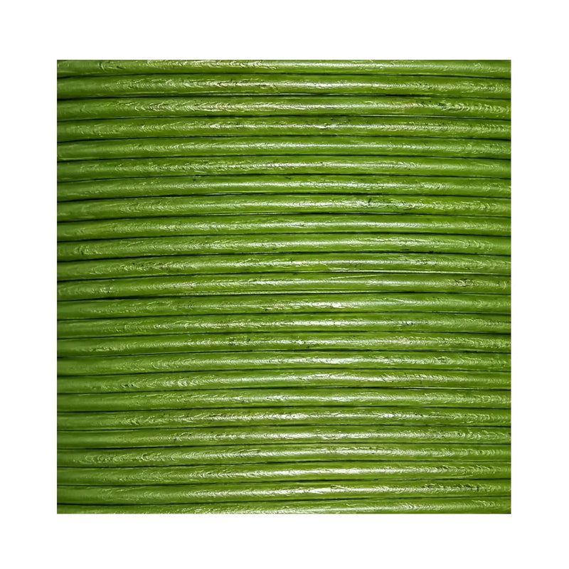 TopHideRoundLeather-MetallicJuniper_LightFern - The Argus Collection