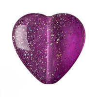 Czech Glass Heart Beads, Transparent Constellation, 4 pcs.