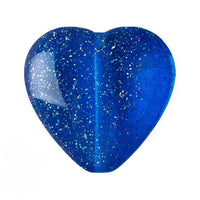 Czech Glass Heart Beads, Transparent Constellation, 4 pcs.