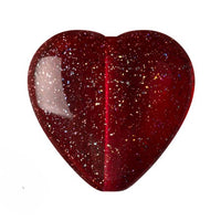 Czech Glass Heart Beads, Transparent Constellation, 4 pcs.