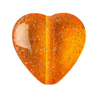 Czech Glass Heart Beads, Transparent Constellation, 4 pcs.