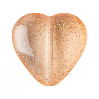 Czech Glass Heart Beads, Transparent Constellation, 4 pcs.