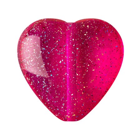 Czech Glass Heart Beads, Transparent Constellation, 4 pcs.