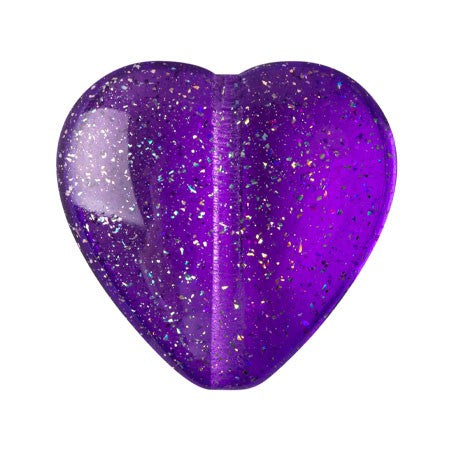 Czech Glass Heart Beads, Transparent Constellation, 4 pcs.