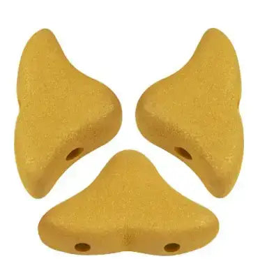 A three-hole yellow Helios bead in a trendy matte mustard color.