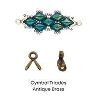 Cymbal Triades, Gemduo Bead Ending or Connector, 4 Pcs.