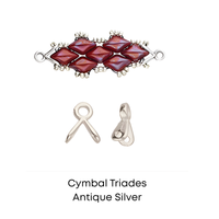 Cymbal Triades, Gemduo Bead Ending or Connector, 4 Pcs.
