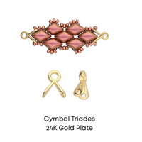 Cymbal Triades, Gemduo Bead Ending or Connector, 4 Pcs.