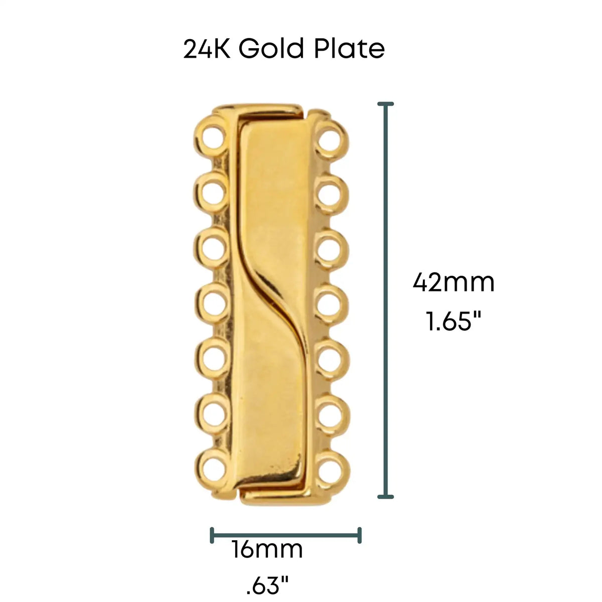 Tribal, 7-Strand Magnetic Clasp for Cuff Bracelets - Tribal, 7-Strand Magnetic Clasp for Cuff Bracelets - 24K Gold Plate , The Argus Collection