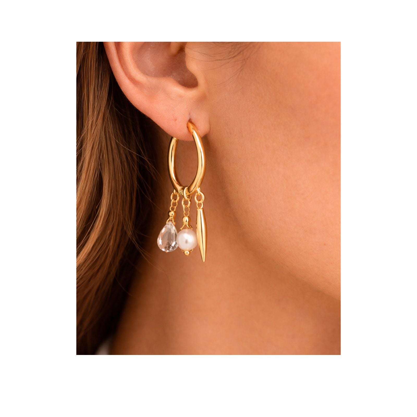 Triple Drop Leverback Earrings, 1 Pair
