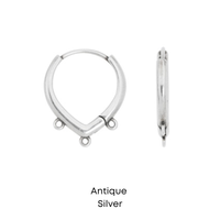 Triple Drop Euro Leverback Earrings, 3 Loops