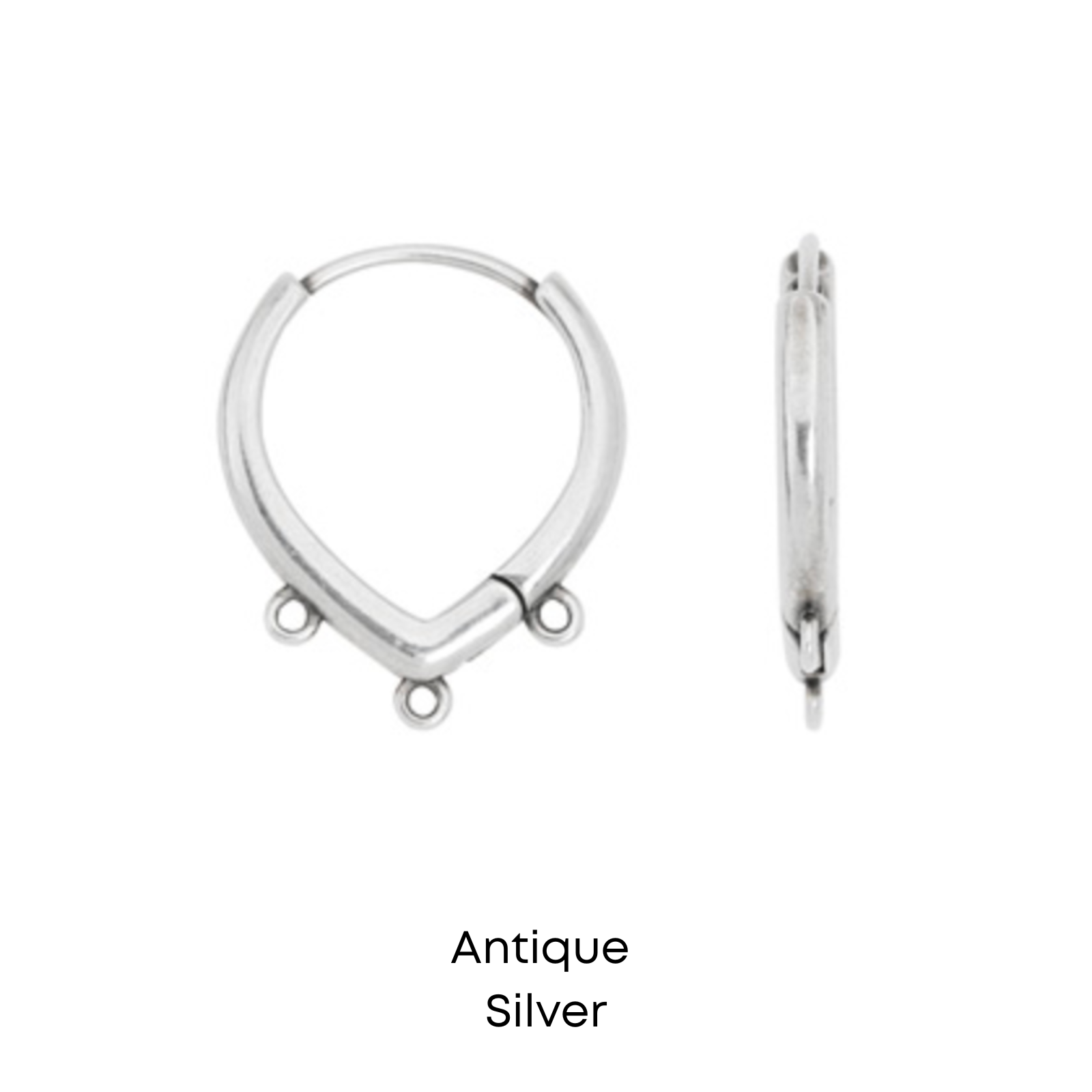 Triple Drop Euro Leverback Earrings, 3 Loops
