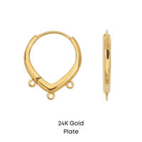 Triple Drop Euro Leverback Earrings, 3 Loops
