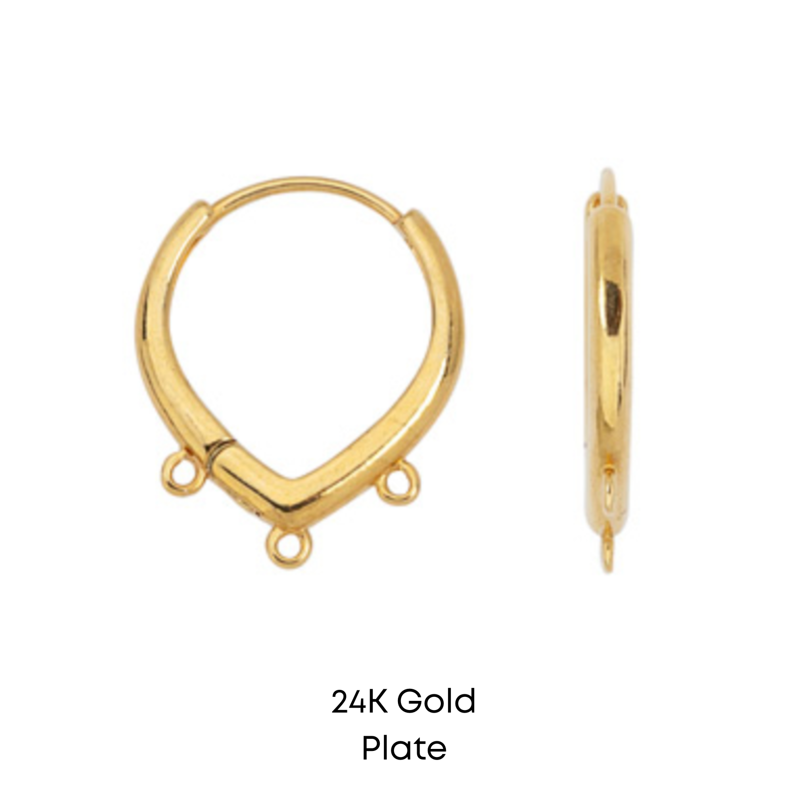 Triple Drop Euro Leverback Earrings, 3 Loops