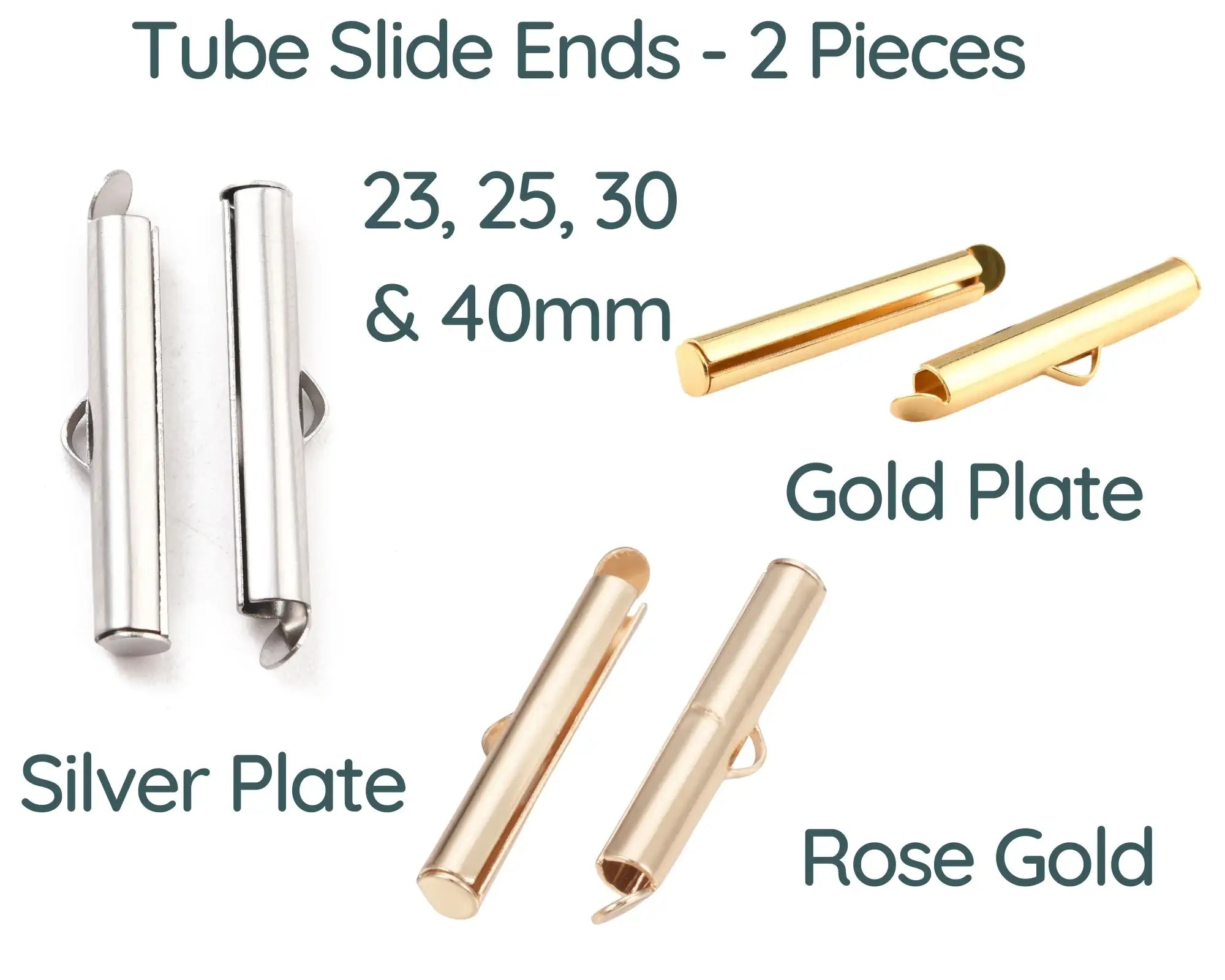 Cord Ends, Tube Slide Ends, Tube Clasp, 23 or 30mm - The Argus Collection