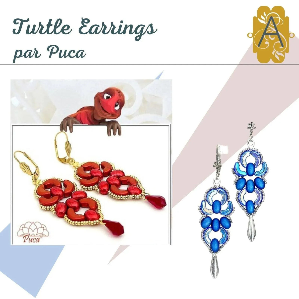 Turtle Earrings Pattern par Puca - The Argus Collection